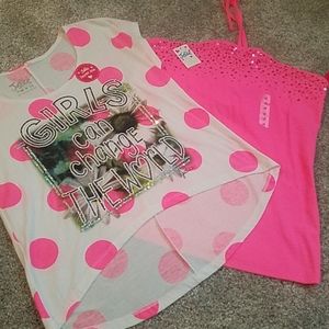 Justice halter top & high-low shirt NWT